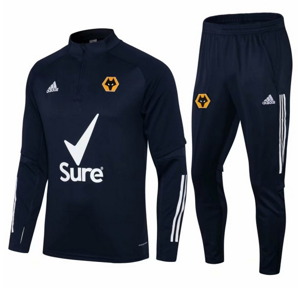 2021/22 Wolves Navy Training Kits Sweatshirt with Pants